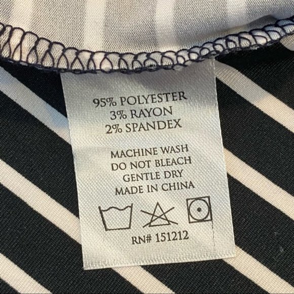 NWT MARY SQUARE Soft Knit Black White Striped Shift Dress Size XS - Picture 8 of 10